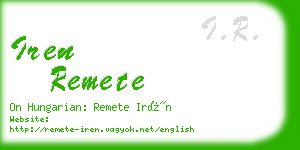 iren remete business card